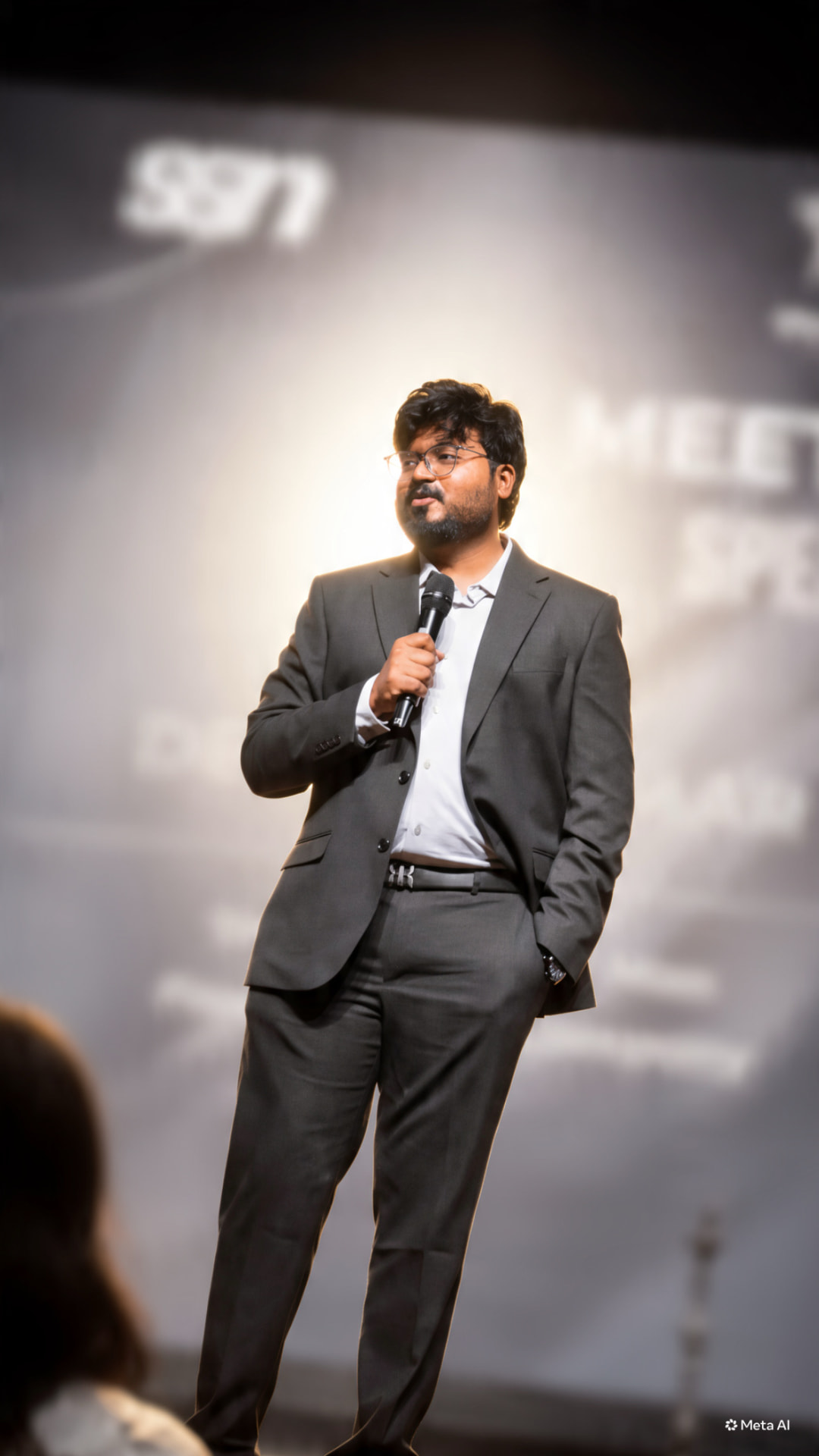 Deepak Kumar speaking on stage at an event